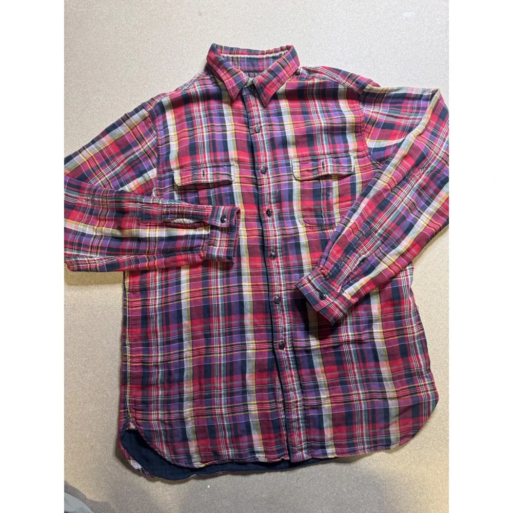 Polo by‎ Ralph Lauren Mens Flannel Plaid Shirt Button Up Long Sleeve